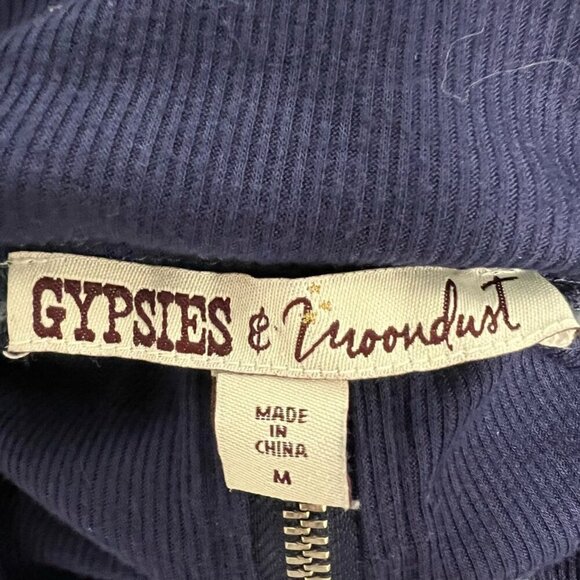 Gypsies & Moondust Womens Pullover Fleece Gray Blue 1/4 Zip Long Sleeve M - Picture 10 of 10